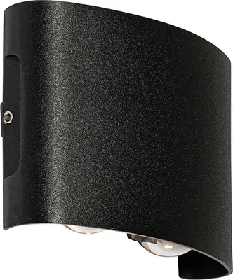 Produktbild von Außenwandleuchte Schwarz inkl LED 4 Flammig IP54 Silly