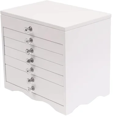 Produktbild von Schmuckkästchen, 7 Schichten, 5 Schubladen, WEISS