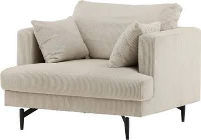 Image de FURNLUX Fauteuil Sofia Beige Und Black 104cm / Hauptfarbe : Beige / Dimensions : 104 x 92 x 82 cm
