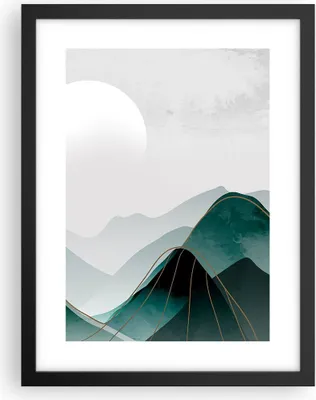 Produktbild von Gerahmtes Poster - Schwarzer Rahmen - Abstraktion Berge Stück - 30x40 cm - Wand Bild - Wanddeko - Wandbilder - Kunstposter - Wandposter - Bilderrahmen - Bilder - Kunstdruck - P2BPA30x40-4911