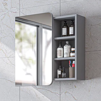 Image de Roomart LYCIA-72 Meuble de salle de bains avec miroir, 70 cm de large, gris