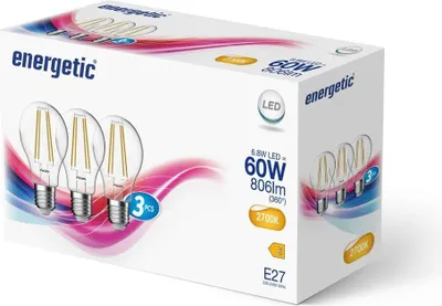 Produktbild von Nordlux 3er-Set LED Lampe E27 6,8W 2700K warmweiss Klar 5181000323