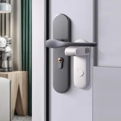 Image de Serrure de sécurité pour porte d'enfant, lot de 3, blanche, sans outil ni perçage