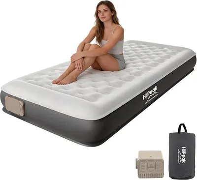 Immagine prodotto di Materasso gonfiabile per 1 persona con pompa elettrica integrata – Materasso ad auto-gonfiaggio, materasso gonfiabile, senza PVC, letto gonfiabile portatile con capacità di carico fino a 300 kg