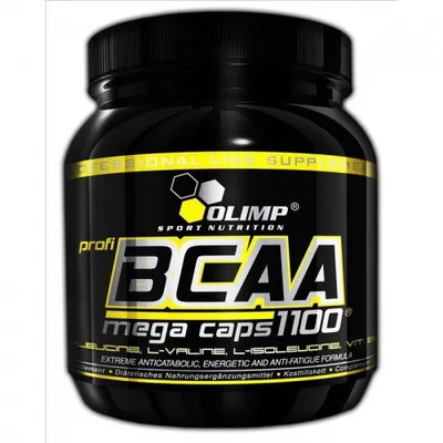 Produktbild von Olimp Nutrition BCAA Mega Caps, Kapsel, L-Isoleucin, L-Leucin, L-Valin, Vitamin B6, 300 Stück(e), 2:1:1, 399 kcal