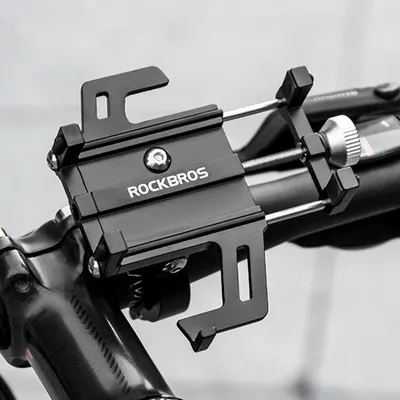 Zdjęcie produktu dla Rockbros Uchwyt Statyw Rowerowy Ze Stopu Aluminium Do Telefonu Czarny