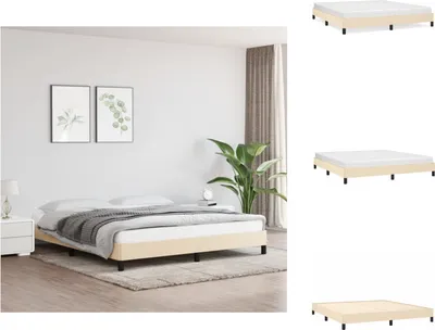 Produktbild von vidaXL Bettgestell Creme 180×200 cm Stoff - Betten & Bettgestelle