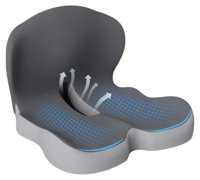 Produktbild von Orthopädisches Sitzkissen mit Rückenlehne, Seitenstütze und Komfort für Bürostuhl und Auto, ergonomisch, Sitzkissen, Steißbeinkissen