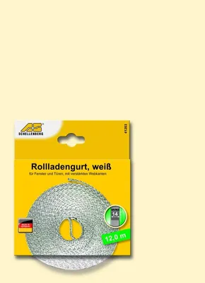 Obrázok produktu pre Schellenberg roletový popruh biely šírka 14 mm - dĺžka 12 m