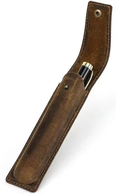 Obrázek produktu pro Elegantní kožené pouzdro na pera, vintage, kávově hnědé, cestovní
