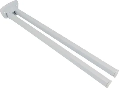 Produktbild von tecuro Handtuchhalter 2-teilig - Messing weiß (RAL 9010) - 380 mm - schwenkbar