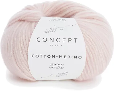 Image de Katia Coton Merino 103 Very Light Rose - Fil à tricoter