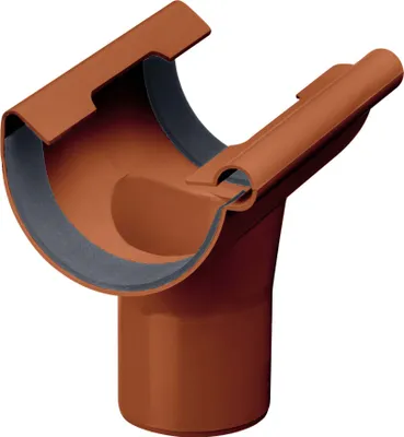 Produktbild von INEFA Ablaufstutzen halbrund, PVC NW125/DN75 Braun Einhangstutzen Dachrinnenzubehör, einfache Steckmontage,  Germany