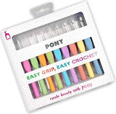 Produktbild von Pony EASY GRIP Wollhäkelnadeln in der Vorteilsbox, 2 - 6 mm