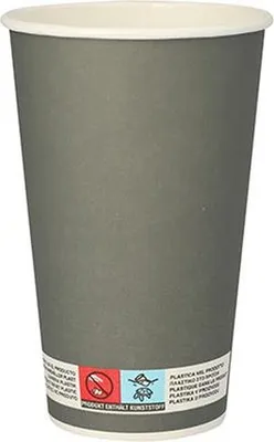 Produktbild von Trinkbecher, Pappe 0,4 l Ø 9 cm · 13,5 cm grau "Beer"