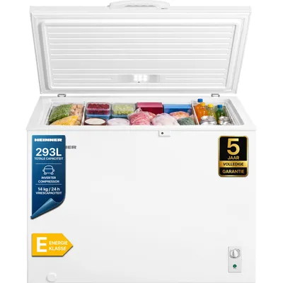 Productafbeelding van Heinner HCF-M293INVCE++ Vrieskist 293 L, Koelkast/Vriezer, Inverter, LED, Vergrendelbaar, Wit