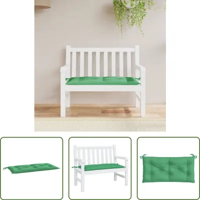 Image de The Living Store Coussin pour banc de jardin Vert 110x50x7 cm Tissu Oxford