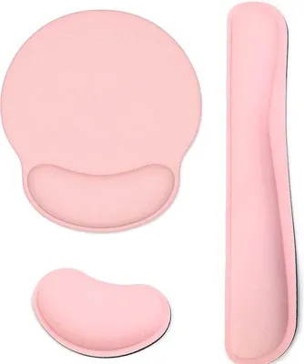 Produktbild von Ergonomische Handgelenkauflage – Mauspad und Tastaturauflage – Schaumstoff und Gummi – Rosa – Ideal für Computer, Laptop, Zuhause und Büro