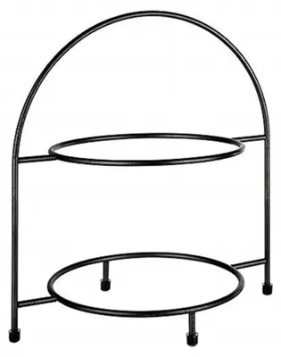 Zdjęcie produktu dla Etażerka do serwowania - Metal - Czarny - 19,5 x 29 x 30 cm