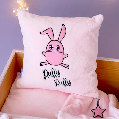 Produktbild von Milk&Moo Chancin Baby Dekokissen mit Füllung, Baby & Kinder Kuschelkissen, Deko-Kissen für Kinderzimmer, %100 Baumwolle, spizelles Design, Rosa