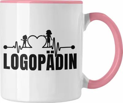 Produktbild von Trendation - Logopädin Herzschlag Tasse Geschenk Logopädie Logopäde (Rosa)