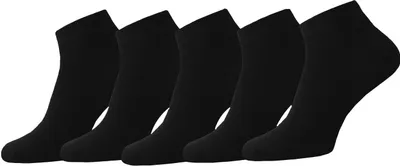 Produktbild von 6 Paar Uni Socken Sneaker Füsslinge Schwarz Baumwolle Gr. 39-42