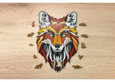 Eco Wood Art (EWA) Holz LegPuzzle, Vos/ Fox, 1102, 31x28x0,5cm Wooden Box