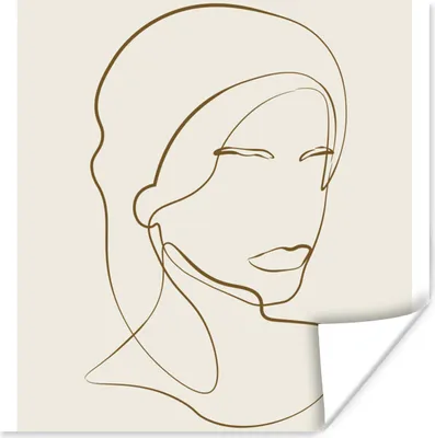 Produktbild von MuchoWow® Poster Frauen - Text - Zitate - Linienkunst 30x30 cm - Wandposter - Printing