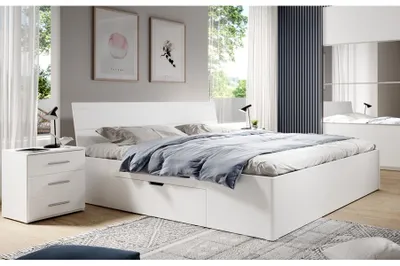Obrázek produktu pro Manželská postel 160x200 s úložným prostorem CROWEL - bílá