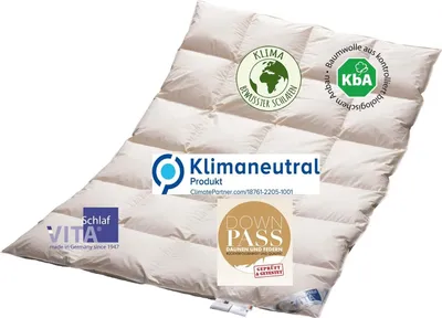 Produktbild von Vitaschlaf® BIO-LUXE-KBA  W5 - WARM 100% GÄNSE Organic Daunendecke Deutsche Qualität 220x240cm