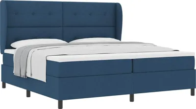 Immagine prodotto di Letto a molle con materasso Blu 200 x 200 cm Tessuto