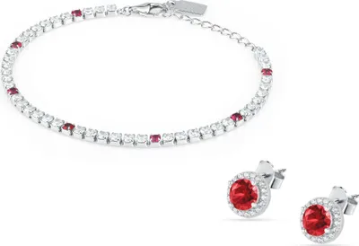 Produktbild von Elegantes Schmuckset mit Zirkoniasteinen Kit LPS20AWV01 (Armband, Ohrringe)