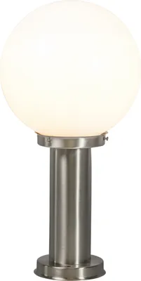 Produktbild von QAZQA - Moderne Außenlaterne Stahl I Silber I nickel matt Edelstahl I nickel matt 50 cm - Sfera I Außenbeleuchtung - Edelstahl Länglich - LED geeignet E27