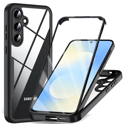 Produktbild von Techsuit ColorVerse Hülle + Schutzfolie für Samsung Galaxy S25 FE – 360-Grad Schutz in Schwarz KP38551