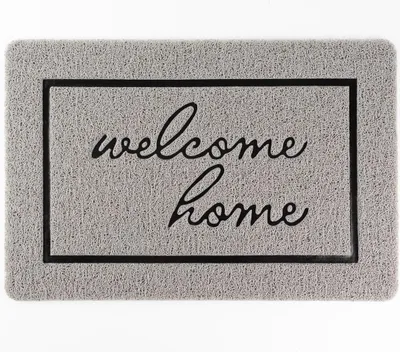 Produktbild von Primaflor Schmutzfangmatte ELVO Welcome Home 40x60cm - Strapazierfähige Türmatte, Rutschfeste Sauberlauf, Graue Sauberlaufmatte, Fußmatte