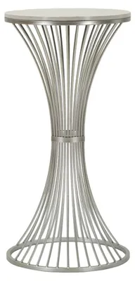 Imagen del producto de Mesa auxiliar alta Funnel Ø 40 cm de hierro plateado y mármol