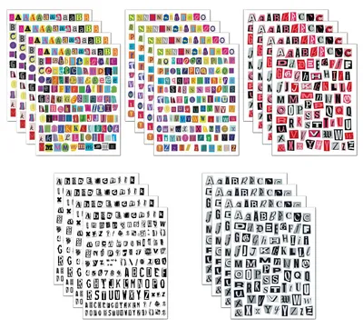 Scrapbooking Buchstaben-Sticker Set 20 Blatt 2220 Stück Vintage