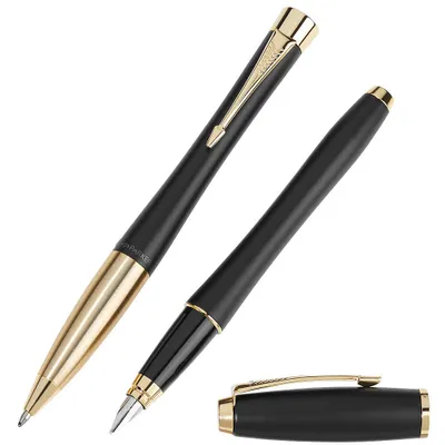 Productafbeelding van Parker 2093381 Parker Urban, zwarte vulpen en balpen set, "Muted Black", met cadeauverpakking