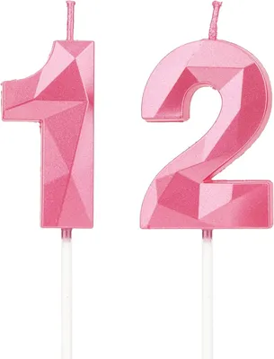 Imagen del producto de Velas rosas número 12 para pastel de cumpleaños