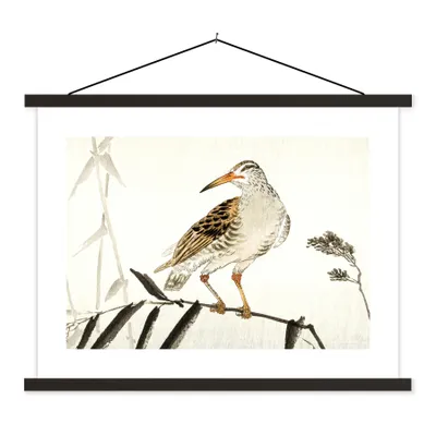 Produktbild von MuchoWow® Textilposter Vogel - Zweig - Skandinavisch - Japanisch 40x30 cm mit schwarzem Rahmen - Dekorationen