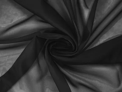 Produktbild von Voile Stoff Meterware 150 cm Breite Gardinenstoff, Schwarz