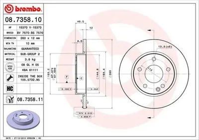 Produktbild von BREMBO Bremsscheiben (2 Stück) Vorderachse 08.7358.11