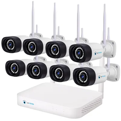 Produktbild von LUVISION WLAN Funk Video Überwachungssystem KI NVR 5MP Nachtsicht Farbe Mikrofon Wifi6
