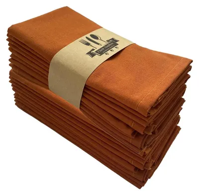 Obrázek produktu pro Sada 8 oranžových ubrousků z bavlny a lnu, rozměr 40 x 40 cm