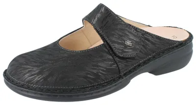 Produktbild von FINN COMFORT Stanford Damen Clog schwarz gemustertes Nubukleder - Größe: 37
