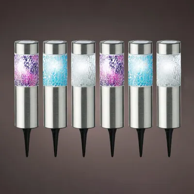 6er-Set Solarlampen 22x6 cm, bunt, für Garten & Terrasse