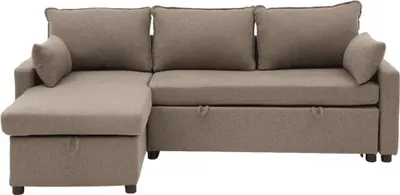 Immagine prodotto di Calicosy - Divano letto a 3 posti in tessuto con chaise longue L219 cm - LOUISON