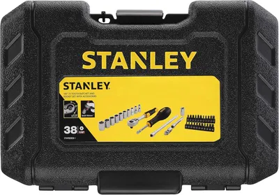 Image de Coffret Douilles 1/4" Stanley 38 Pièces Kit De Douilles Complet Et Robuste Pour Usage Quotidien. - Stanley