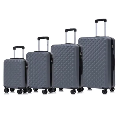 Produktbild von yonsly Premium Reisekoffer TSA-Schloss,YKK-Reißverschluss Hartschalen-Koffer Kabinenkoffer Rollkoffer Suitcase Handgepäck (Grau, S-M-L-XL-Set)