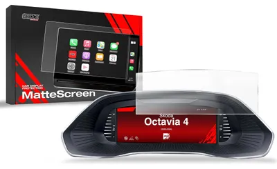 Produktbild von Matte Autodisplayfolie für Skoda Octavia 4 Virtual Cockpit 10,25" (2020-...), Grizz Protector